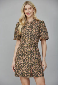 Animal Print Belted Dress