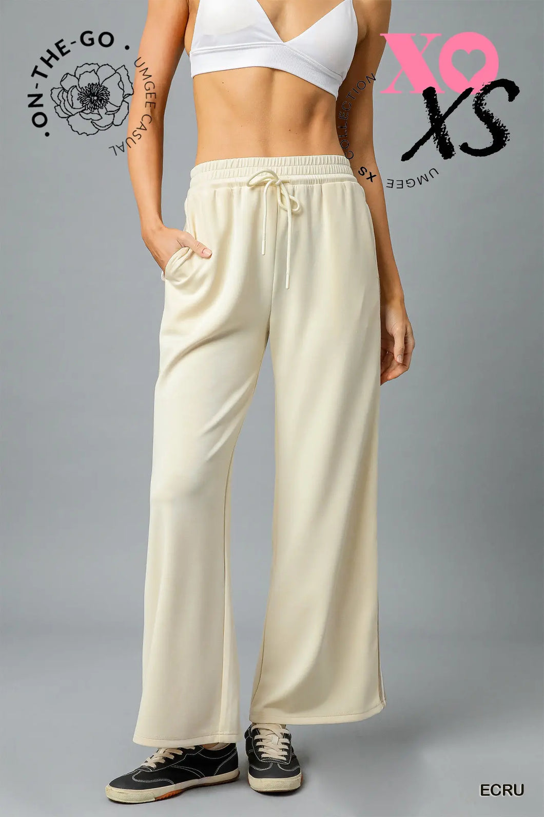 Ecru Wide Leg Pants
