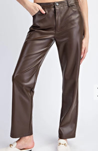 Brown Pleather Pants