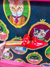 Load image into Gallery viewer, Usual Red Silver Buckle Flats