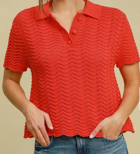 Cherry Red Sweater Top