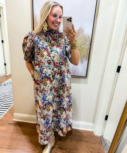 Poplin Ruffled Midi Dress