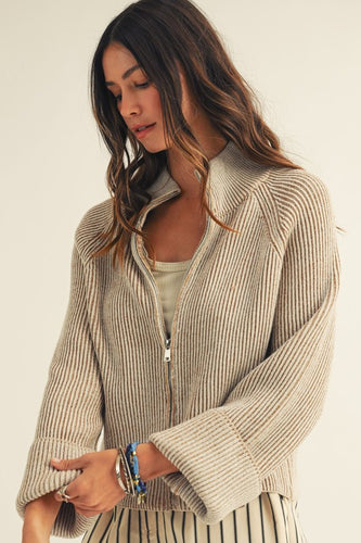 Relax Feel Zip Sweater Oat