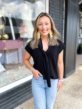 Load image into Gallery viewer, Black Tie Sweater Top