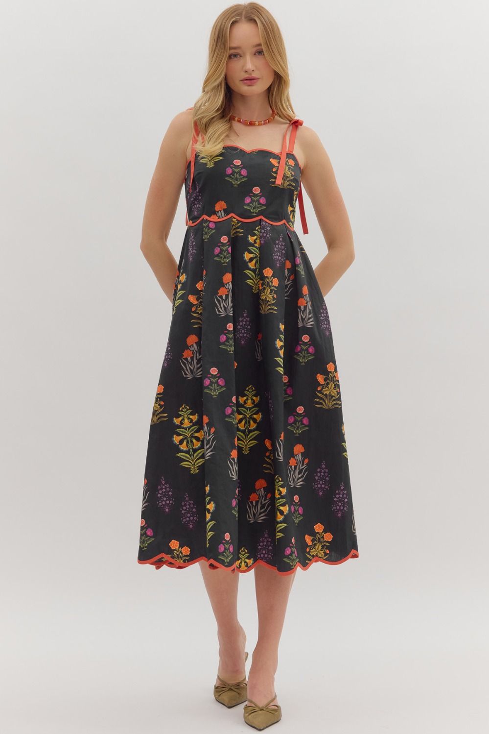 Kylie Black Midi Dress