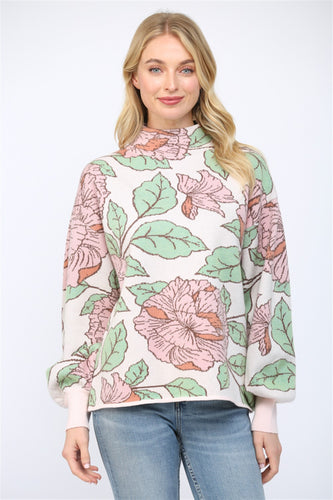 Soft Pink Floral Sweater