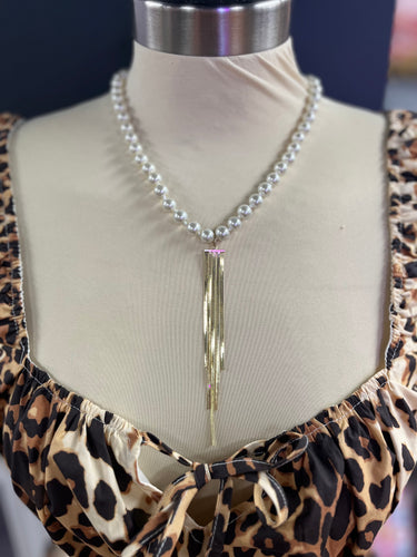 Pearls and Gold Drop Necklace