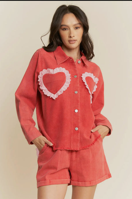 I Heart Lace Red Set