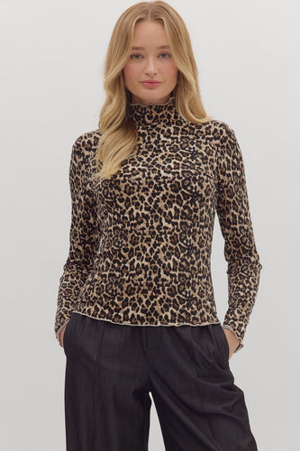 Camel Leopard Underlay Top