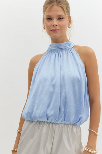 Martini Time Shimmer Top Blue