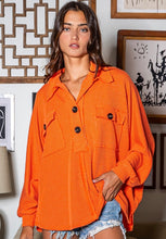 Load image into Gallery viewer, Sia Ribbed Henley Top Orange