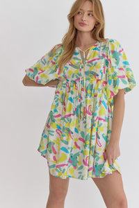 Lemon Brushstroke Dress