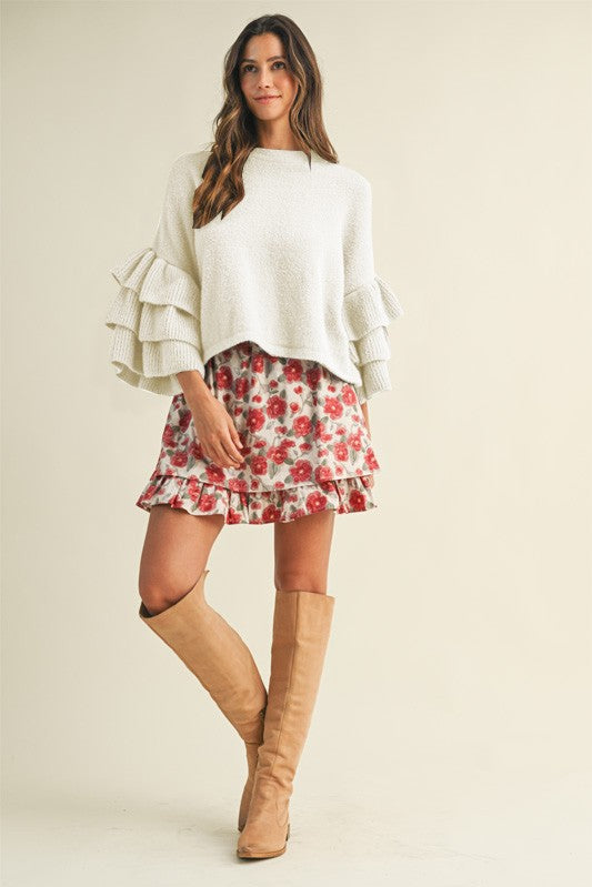 Ruffle Sleeves Sweater