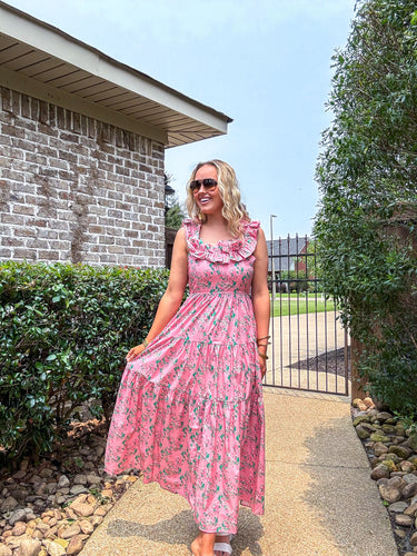 Poplin Floral Midi Pink