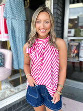 Load image into Gallery viewer, Pink Tie Neck Blouse