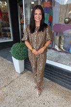 Load image into Gallery viewer, Classic Fall Brown Jacquard Pant Set