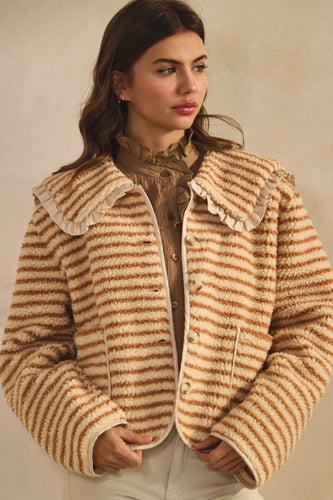Camel Sailor Button Jacket