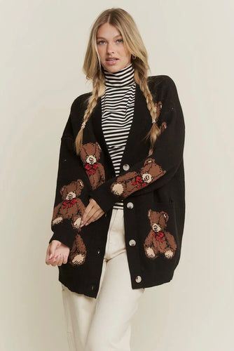 Beary Adorable Oversized Cardigan