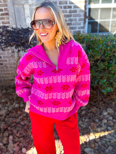 Hot Pink Detail Sweater