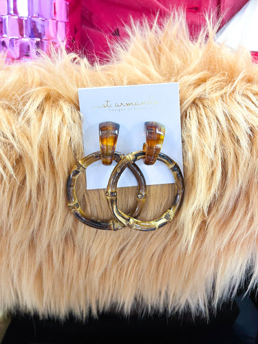 Dark Bamboo Drop Earrings