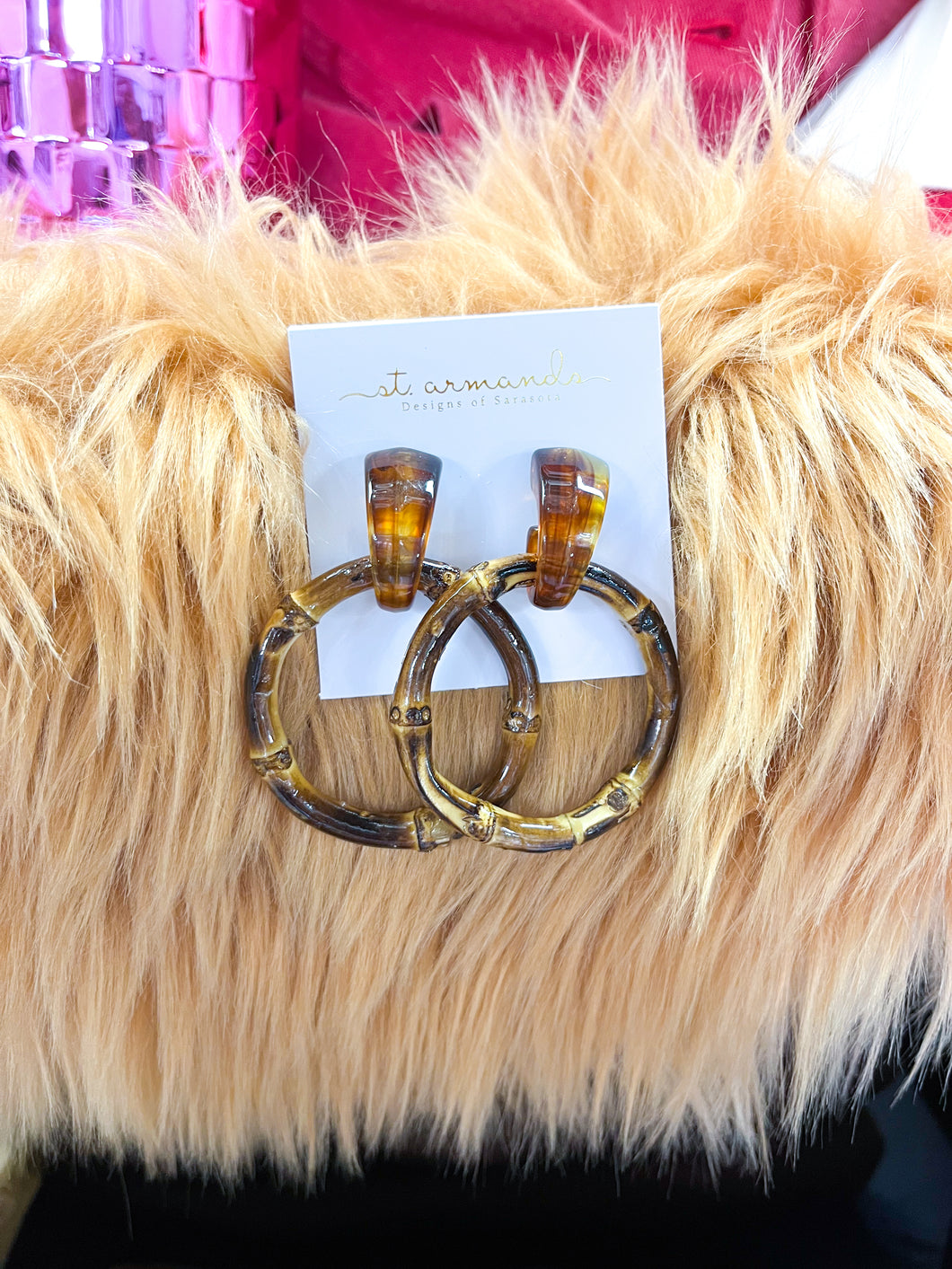 Dark Bamboo Drop Earrings