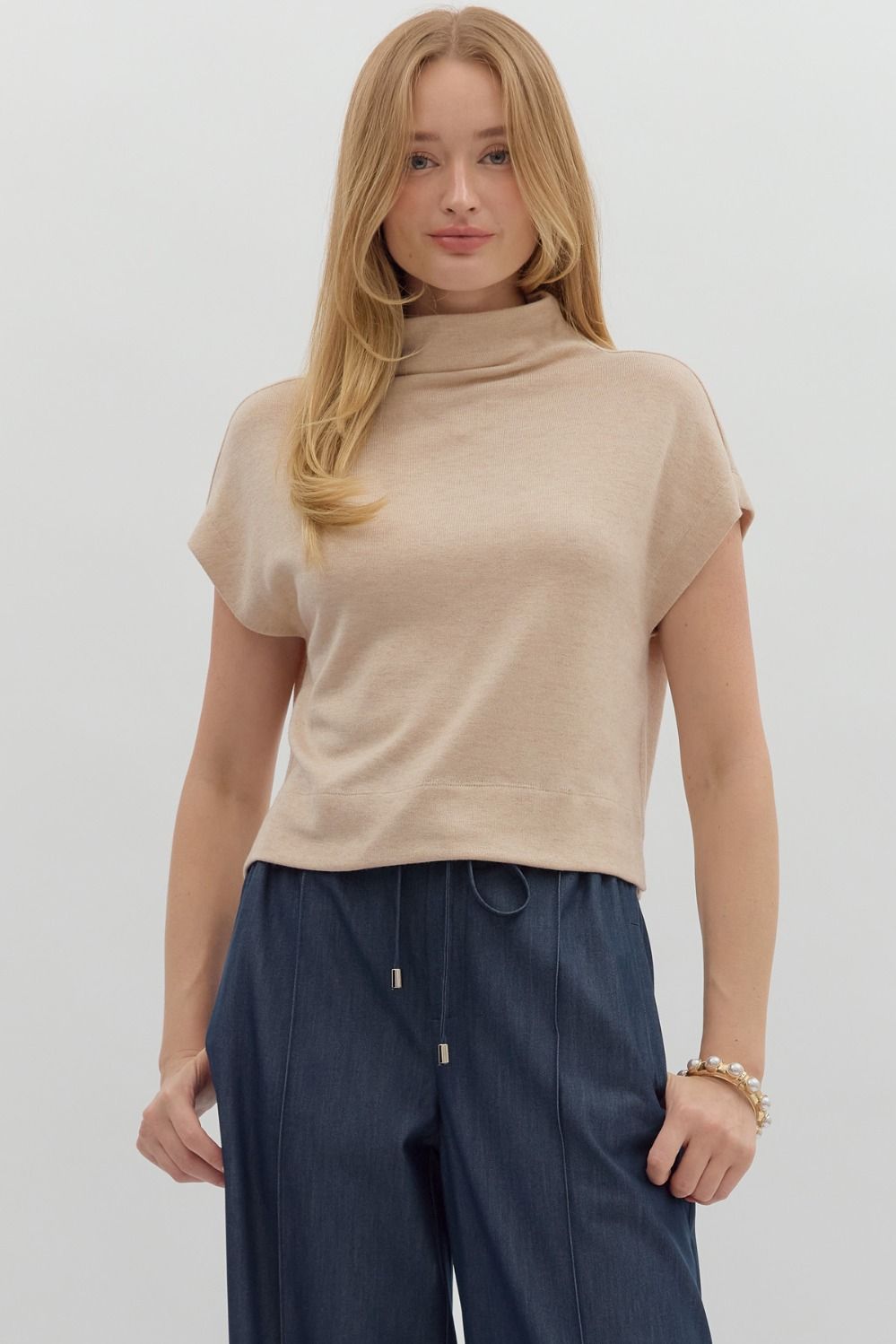 Casual Cream Sweater Top