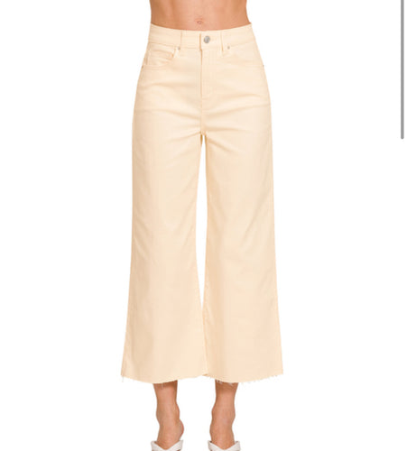 Cream Denim Pants