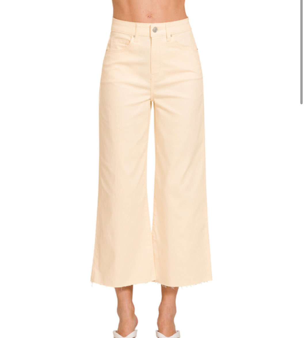 Cream Denim Pants