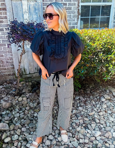Vintage Striped Denim Pants