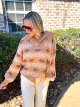 Load image into Gallery viewer, Taupe/Cream Detail Sweater