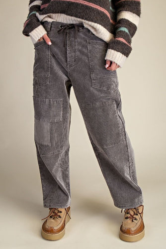 Corduroy Wide Leg Pants Ash