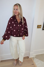 Load image into Gallery viewer, Burgundy/Pink Bubble Satin Jacket