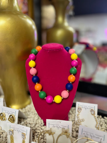 Multicolored Bold Bead Necklace