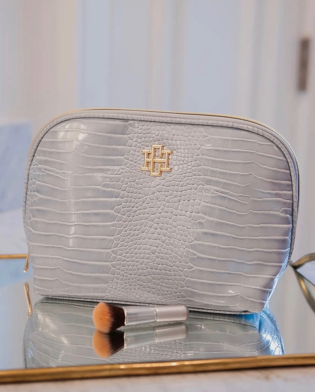 Capri Large Baby Blue Cosmetic Bag