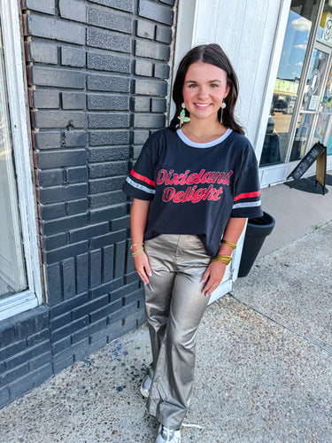 Metallic Wide Leg Pants Gold