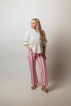 Load image into Gallery viewer, Pink Striped Stretch Pants