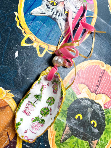 Pink Chinoiserie Oyster Ornament