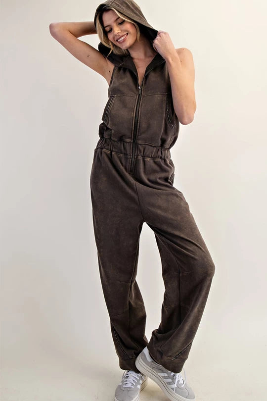 Jump On It Ash Grey Jumpsuit