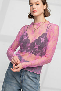 Lace Layering Top Pink