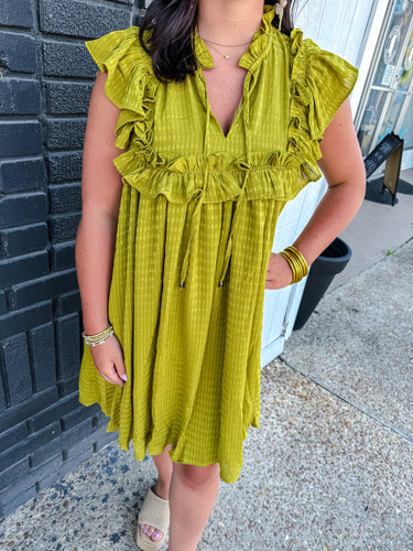 Dijon Ruffle Sleeve Dress