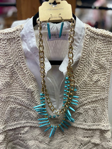 Turquoise Trio Necklace & Earring Set