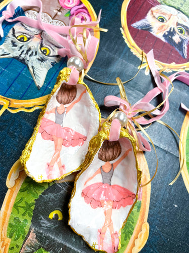 Ballerina Dancer Oyster Ornament