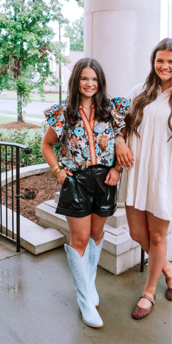 Pops Of Color Blouse Black