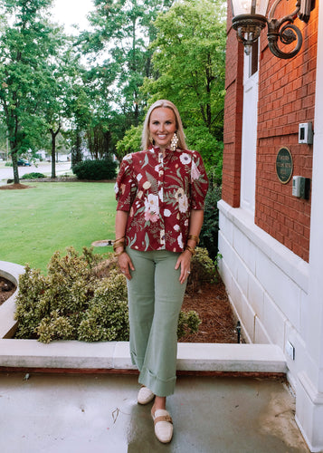 Olive Cuffed Jeans