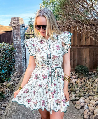 Floral Ruffles Mini Dress