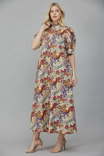 Poplin Ruffled Midi Dress