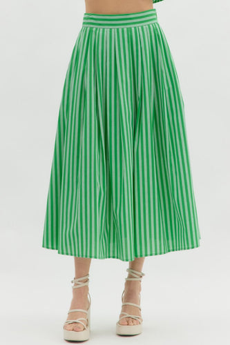 Kami Green Striped Skirt