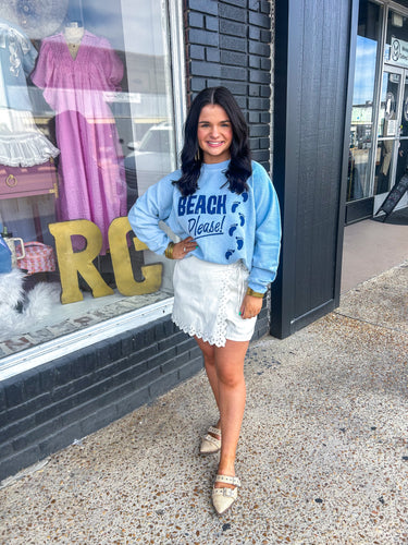 DAYDREAMER Beach Please Powder Blue Sweatshirt