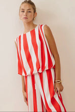 Load image into Gallery viewer, Tomato Red Striped Pant Set
