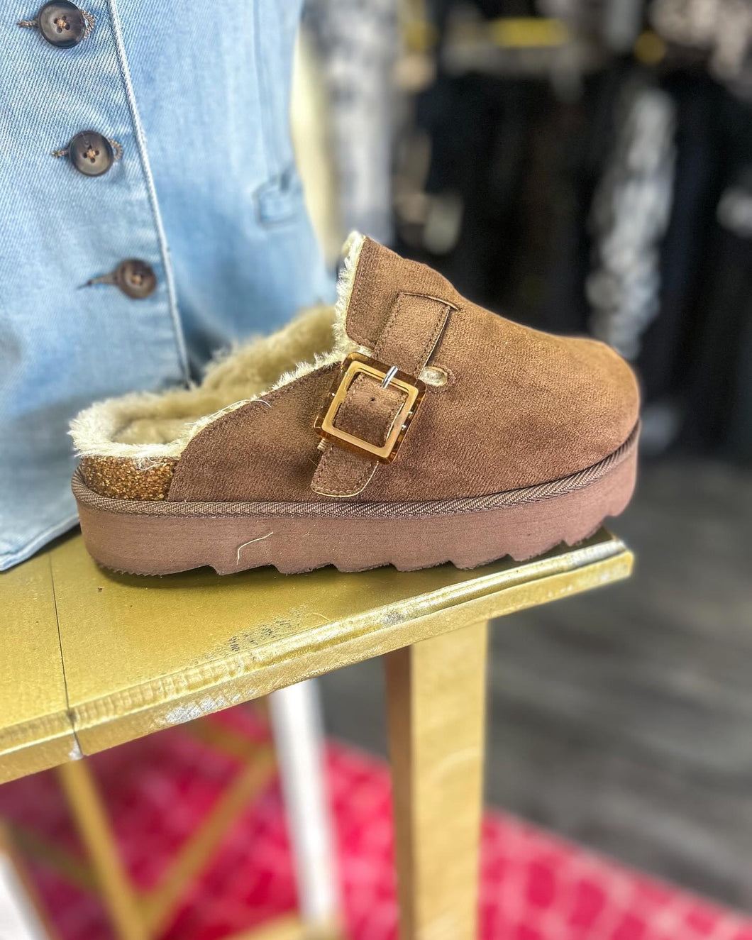 Chocolate Suede Platform Dupe Birks
